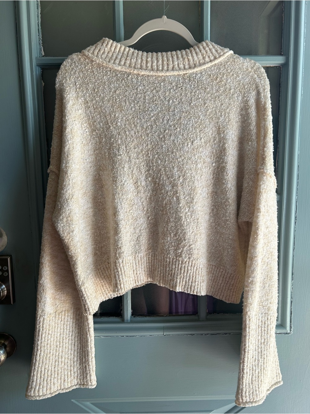 Willow & Root Buckle BKE Marled Knit Oversized Cardigan Sweater Cream Off White - Picture 3 of 9